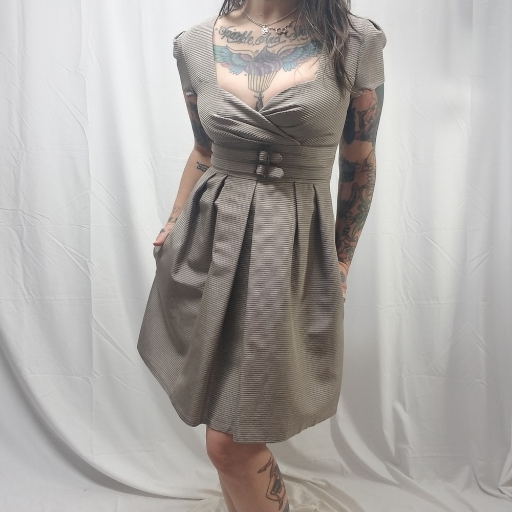 NANETTE LEPORE Silver Gray Metallic Dress - Picture 1 of 8